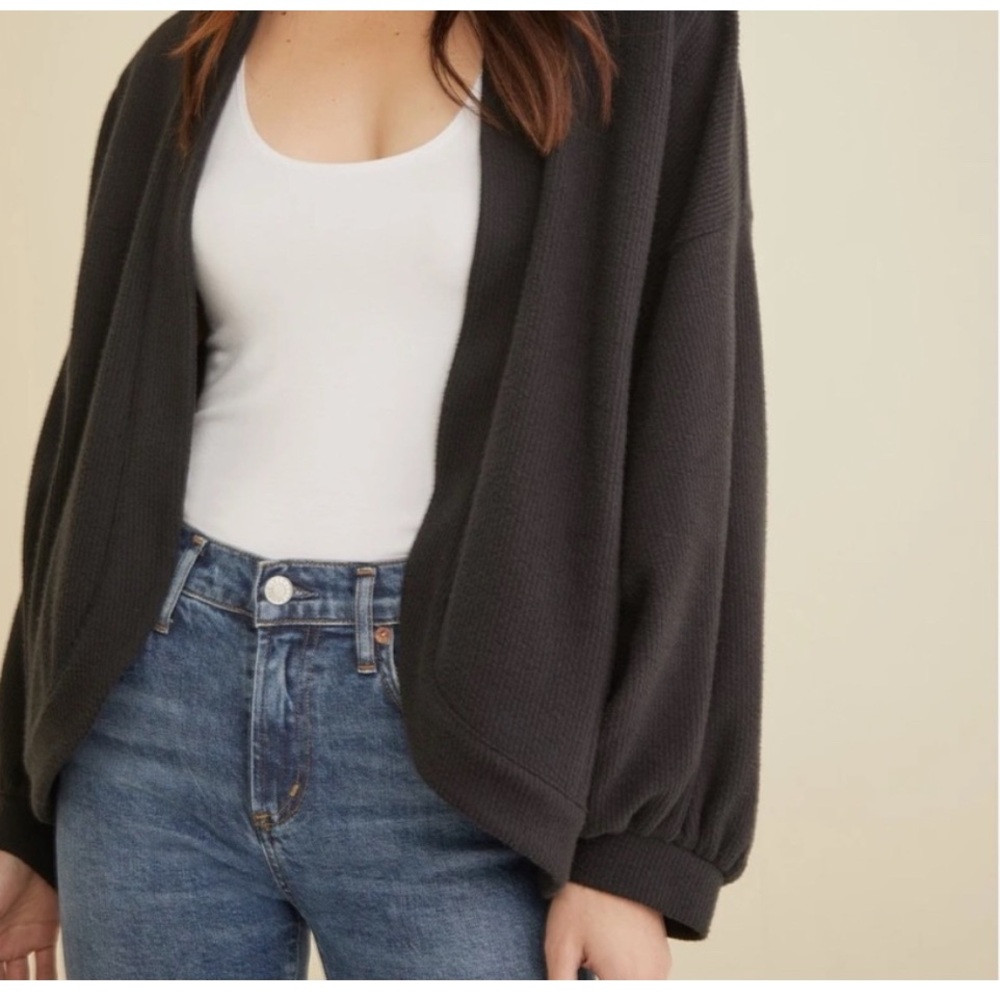 Amour Vert black Tana corduroy sweater cardigan L